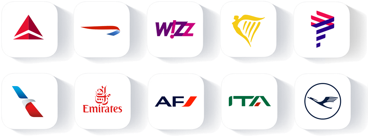 Tratamos com mais de 5000 companhias aéreas